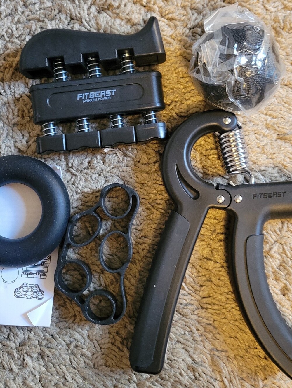 Black Hand Grip Strengthener and Finger Trainer Set